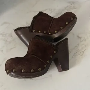 Rocket Dog Suede Leather studded clogs EUC thumbnail 5