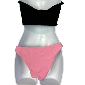 Tularosa Pastel Pink Bikini Bottom SMALL Cheeky Textured Smocked Revolve $78 NEW thumbnail 4