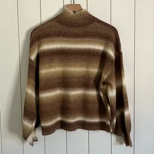 Rhythm Yeni Stripe Knit Oversized Wool Sweater Brown Size XS thumbnail 8