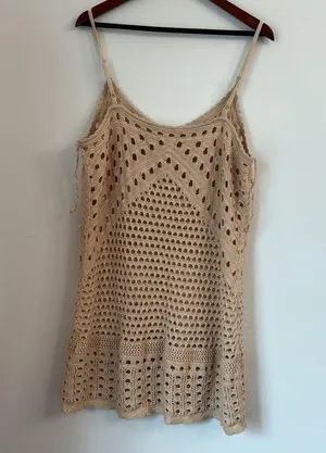 Aerie Crochet Cover Up Mini Dress xl thumbnail 6