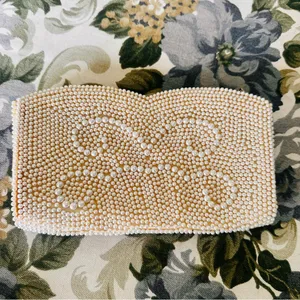 Vintage Faux Pearl Beaded Clutch thumbnail 5