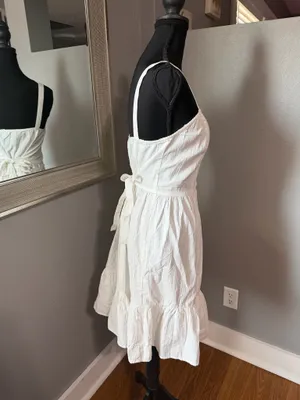 NWT Brandy Melville Tiana White Cotton Mini Dress One Size. thumbnail 5