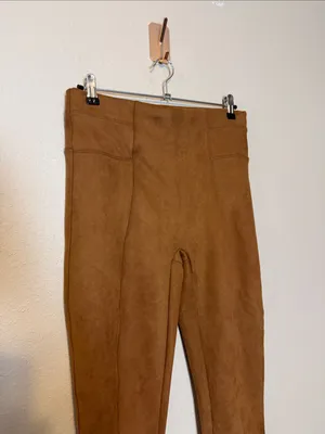 SPANX High Waist Faux Suede Leggings Rich Caramel Size Large‎ thumbnail 4