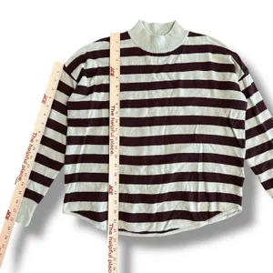 Madewell Mock Neck Sweater Women’s S‎ Burgundy Green NWT Merino Alpaca Blend thumbnail 4