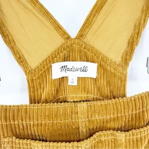 Madewell Straight Leg Cord Overalls Women's‎ Size S Antique Gold Utility Chic thumbnail 6