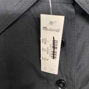 Madewell Dress 2 Black Seamed Long‎ Sleeve Mini Poplin Shirtdress Pockets NV025 thumbnail 5
