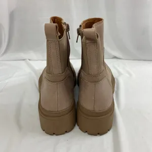 Lucky Brand women's Eabile tan suede taupe leather zip chunky ankle‎ boots 8.5 thumbnail 3