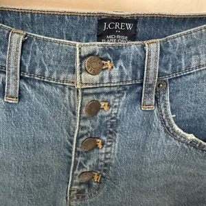 J Crew Jeans Mid Rise Flare Crop Womens 27 Button Fly Blue Retro Denim Preppy thumbnail 4