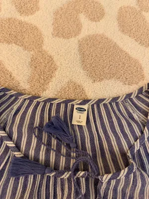 Old Navy Striped Blouse Blue White thumbnail 3