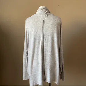 ALTAR'D STATE | Beige Cowl Neck Drop Shoulder Zipper Back Oversized Sweater.Sz L thumbnail 4