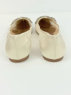 Badgley Mischka Quinn Embellished Flats Gold Satin Size 9.5 NWOT thumbnail 5