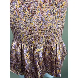 Cinq à Sept Sleeveless Halter Paisley Smocked Peplum Top‎ Boho Chic thumbnail 4