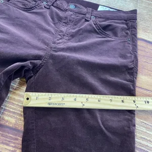 RAG & BONE 10 Inch Crop Flare Burgundy Suede Like Pants Size 28 Made In USA thumbnail 14