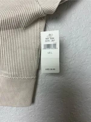 Bnwt! Aerie Ribbed Ring-Front Crop Top or Bralette in Light Beige Size L thumbnail 3