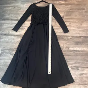 JESSICA McCLINTOCK VINTAGE DRESS BLACK SPARKLE FORMAL MAXI DRESS SIZE 10 #124 thumbnail 4