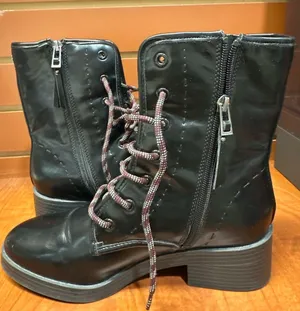 Sam & Libby Black Lace-Up Combat Ankle Boots Size 8 thumbnail 1