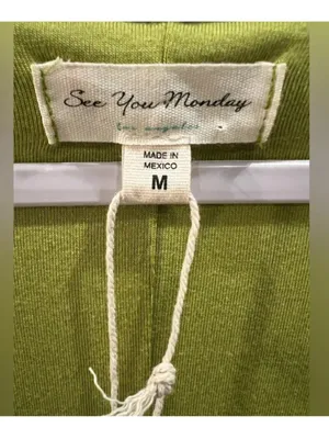 See You Monday V Neck midi dress in lime, NWT M thumbnail 4