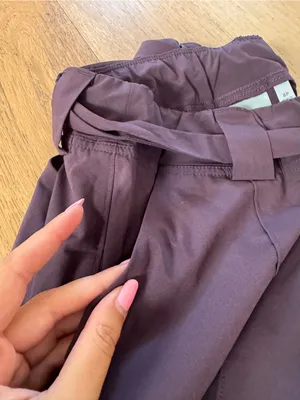 Wide-Leg Paperbag Waist Pants - Plum thumbnail 4