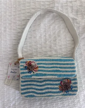 Beaded summer bag NWT Blue thumbnail 1