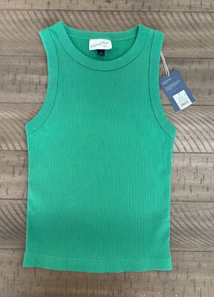 Universal Thread Green Ribbed Tank Top thumbnail 1