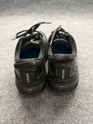 Hoka One One Black leather Walking Sneakers with Blue Lining thumbnail 6
