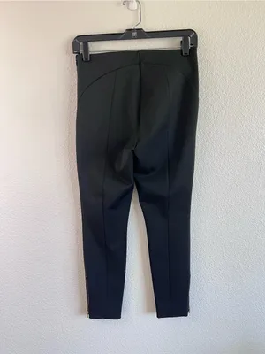 LOFT Women's High Waist Ponte Stretch Black Ankle Zip Legging Trouser‎ Cropped thumbnail 4