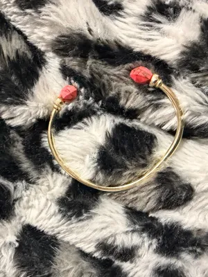 Kendra Scott Ellms Cuff Bracelet Gold Tone Bronze Veined Red Magnesite thumbnail 2