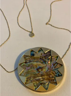 House of Harlow starburst pendant long gold tone necklace thumbnail 3