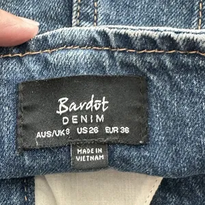 Aritzia Bardot Denim High Waist Wide Legs belted cotton Jeans Size 26 thumbnail 3