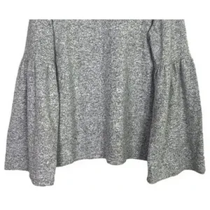 Zara Oversized Bell Longsleeve Soft Knit Pullover Sweater Crew Neck M Gray #4141 thumbnail 9