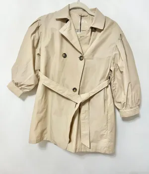 ZARA cropped quarter sleeve trench coat jacket thumbnail 4