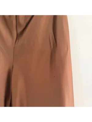 Reformation Gale Satin Mid Rise Bias Pant in Pinecone Brown thumbnail 5