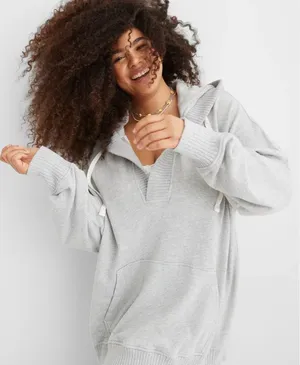 Aerie Down-To-Earth Henley Hoodie size medium thumbnail 1