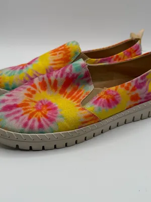 Easy Street Tie Dye Slip On Shoes 6.5W Wide Comfort Wave Colorful Casual thumbnail 3