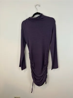 Daily Practice by Anthropologie Long-Sleeve Ruched Mini Dress Size Small thumbnail 7