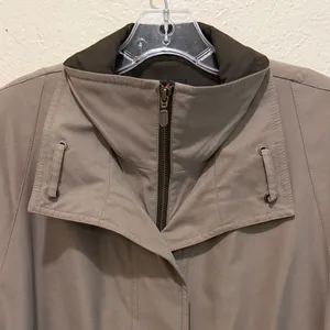 Gallery Vintage unisex Long Tan Jacket Trench Coat cottagecore granny grandpa thumbnail 5