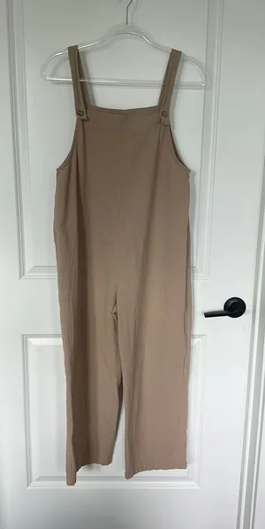 SHEIN cotton beige overalls  thumbnail 1