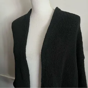 Loft • Black Oversized Open Front Short Sleeve Cardigan thumbnail 3