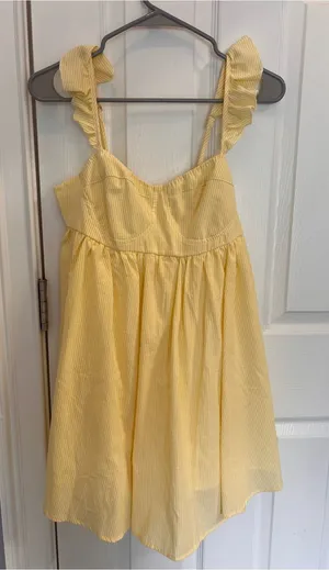 Women’s Yellow Babydoll Mini Sundress thumbnail 1