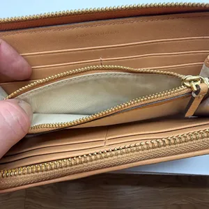 Tory Burch Striped Zip Continental Blue Leather Wallet thumbnail 6