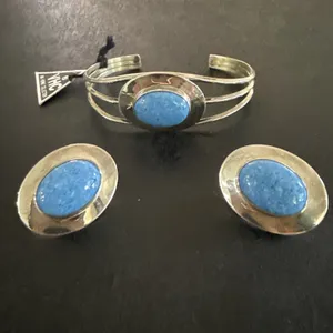 Vtg VHC Sterling Silver Van Horne Collection Cuff Bracelet Earring‎ Set Lot thumbnail 3