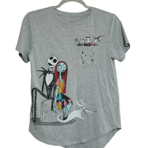Disney Women's Medium Nightmare Before Christmas Jack Sally Zero Pocket T-Shirt thumbnail 2