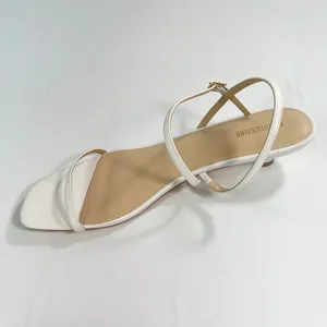 CUSHIONAIRE Soprano Kitten Heel Sandal Womens 11M White Strappy Square Toe Chic thumbnail 6