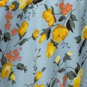 Lulus Floral Wrap Mini Dress Women S Light Blue Tiered Ruffle Sleeve Cottagecore thumbnail 12