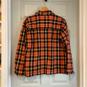 Krazy Kat Women's M Halloween Fall Spider Orange Black Plaid 100% Cotton Shirt thumbnail 5