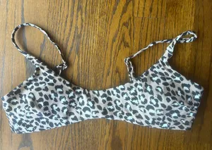 Aerie Leopard Print Bikini Top M thumbnail 2
