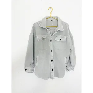 Free People Ruby Jacket in Stone Size Small Oversized Boho Shacket thumbnail 4