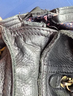 Lucky Brand Black Leather Fold Over Purse NO Shoulder Strap thumbnail 16