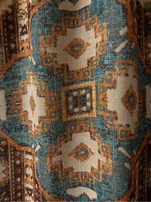 Lapis Geometric Pattern Midi Skirt Women’s Size L Brown and Teal thumbnail 8