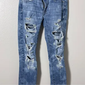 American Eagle Women Denim Light Blue Super Stretch Ankle Jegging Jeans‎ size 6 thumbnail 3